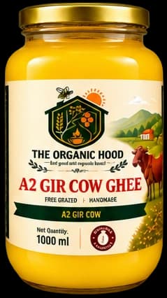 The Organic Hood A2 Gir Cow Ghee Glass Jar